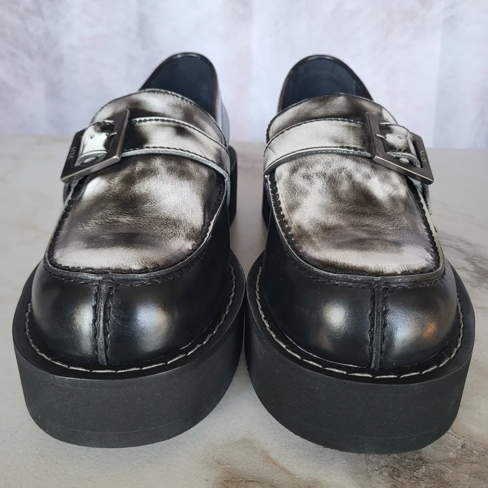 GCDS Clarks Split Toe Monk Strap Platform Loafers SAMPLE Men's Size 7.5 Black